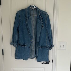 LIZWEAR Vintage Denim Blazer 100% Cotton Size 8